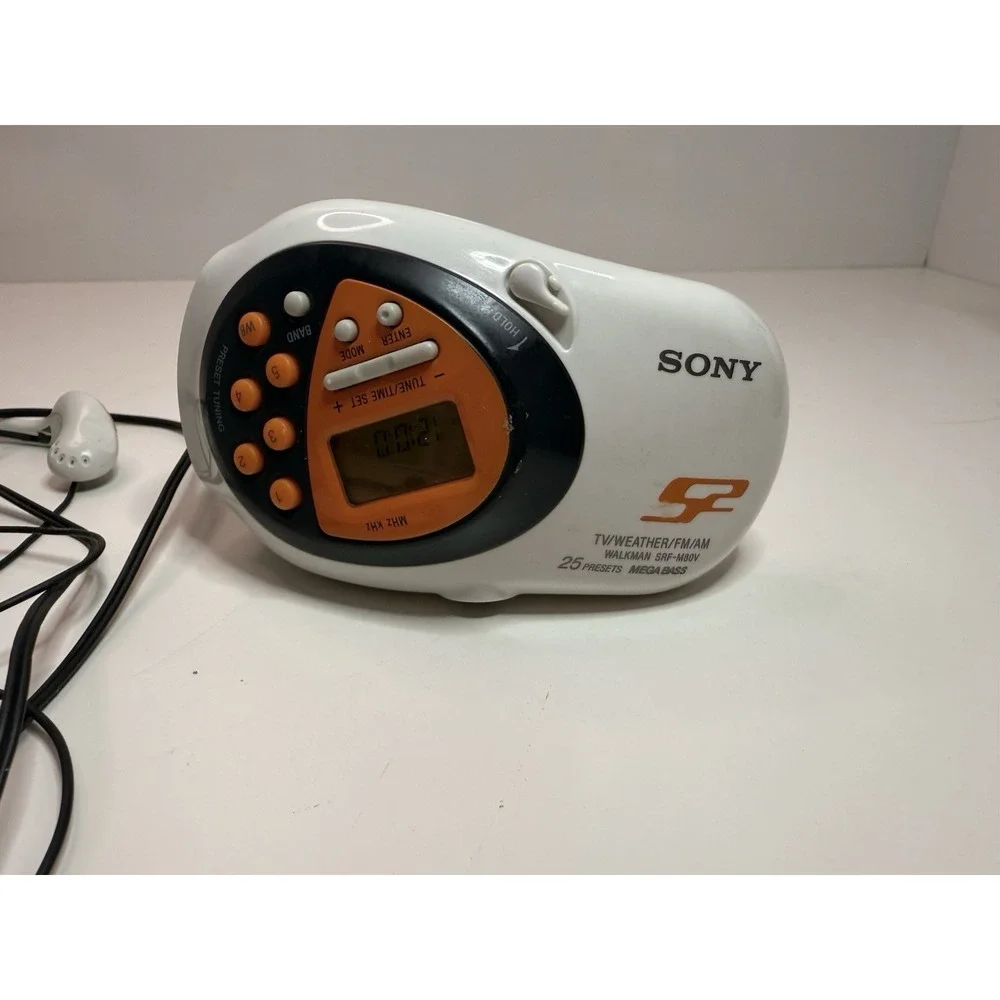 Sony SRF-M80V Sports AM/FM/TV/Weather Radio – Tested & Working (D1)